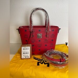 MCM brand new Aren Visetos Coated Canvas Tote